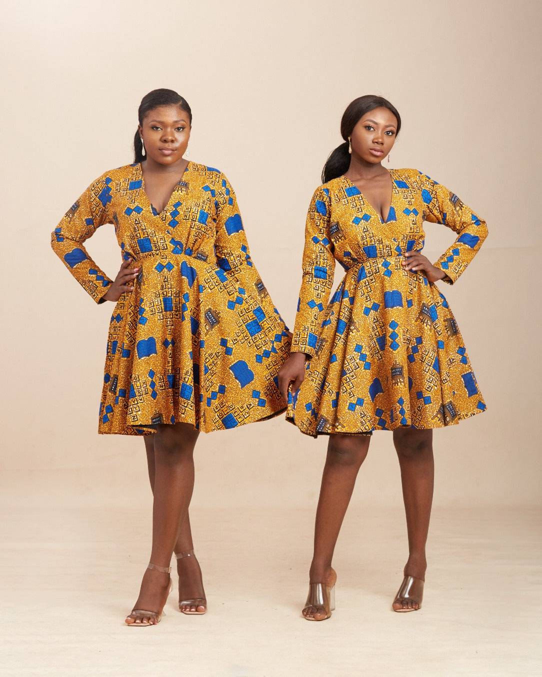 Faux wrap Ankara dress – Shop Bibire